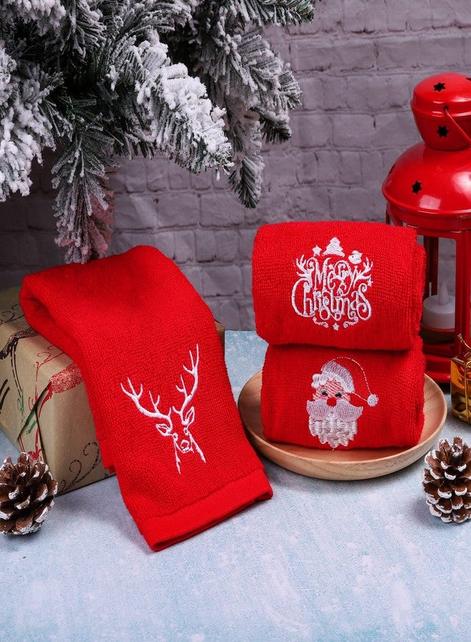 MCEAST 3 Pack Christmas Hand Towels Pure Cotton Towels Christmas Decorative Dish Towels Set for Kitchen Bathroom Home,12 x 18 Inches - Image 5